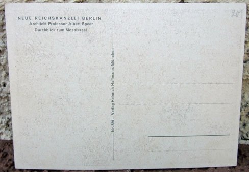 German WWII Reichskanzlei Postcard, Mosiaksaal, Hoffmann Munich — image 3