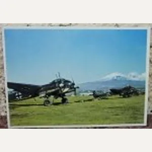 German WWII Junkers Postcard, Ju88 Mt Aetna Sicily