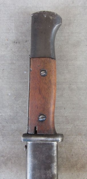 German WWII S84/98 Bayonet, Export Contract, Alcoso, Wood Grips — image 3