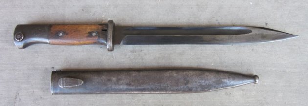 German WWII S84/98 Bayonet, Export Contract, Alcoso, Wood Grips — image 5