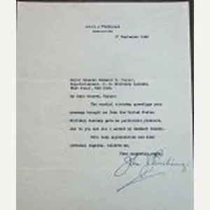 US WWII, General John 'Black Jack' Pershing 85th Birthday Signed …