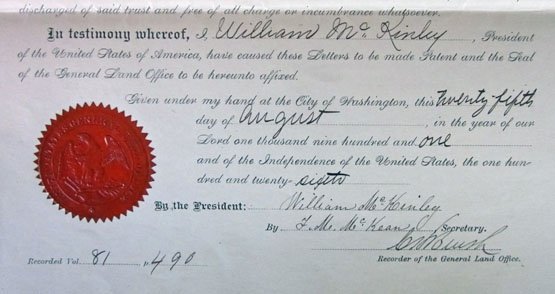 US Oklahoma Territory Comanche Indian Land Grant 1901 — image 5