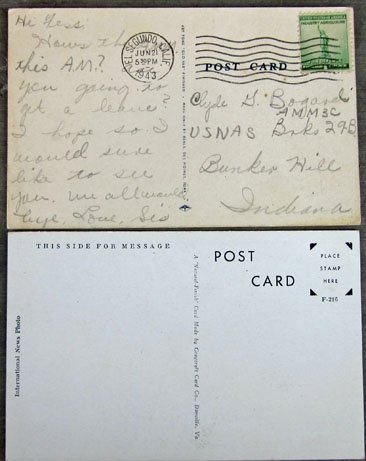 US WWII Patriotic Postcards, Anti-Axis, Pair — image 3