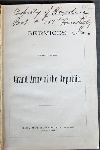 US Post Civil War G.A.R. Ritual & Services Manual, 'Services' 1894 — image 3