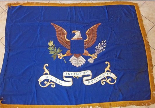 US WWII Infantry Regimental Color, 413th Regiment, 51 x 66 Inches — image 2