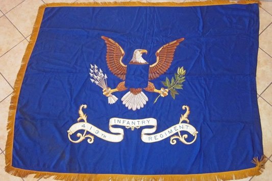 US WWII Infantry Regimental Color, 413th Regiment, 51 x 66 Inches — image 3