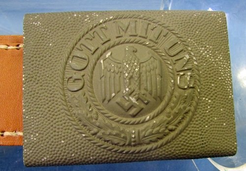  German WWII Army Enlisted Buckle, 1937 Dated Tab, Near Mint — image 4