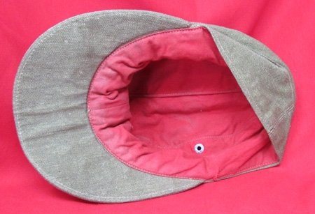 German WWII Army Tropical Billed Cap, Orange Waffenfarbe — image 5