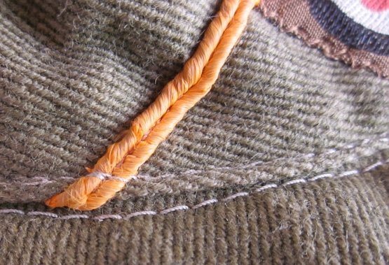 German WWII Army Tropical Billed Cap, Orange Waffenfarbe — image 6