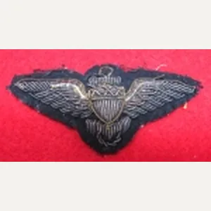 US WWII Navy Pilot Wing, Gold Wire Embroidery On Blue …