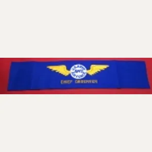 US WWII Aircraft Warning Service Armband, Chief Observer