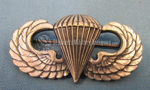  US WWII Pattern Airborne Jump Wings Sterling Pinback — image 2