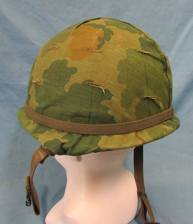  US Vietnam War GI Steel Helmet and Camouflage Cover — image 4