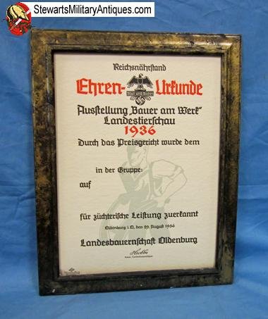 German WWII Reichsnahrstand 1936 Landestierschau Document — image 2