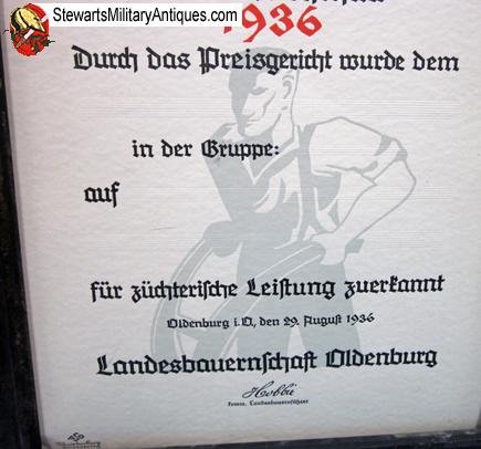German WWII Reichsnahrstand 1936 Landestierschau Document — image 4