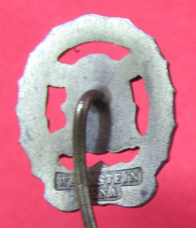 German WWII Bronze DRL Sports Badge Stickpin, Wernstein Jena — image 4