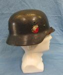 German WWII Luftwaffee M1935 Double Decal Steel Helmet, Unit Marked …