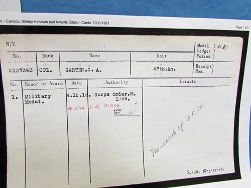  British WWI Victory Medal, American, 47th Canadian Inf, Military Medal Winner — image 3