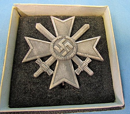  German WWII War Service Cross 1st Class with Swords, Cased, Marked 65 — image 4