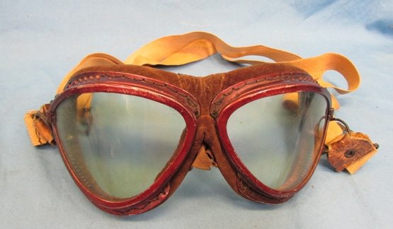  Japanese WWII Army Flying Goggles, Maker Marked — image 2