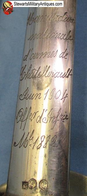  French Pre WWI Infantry Officers Sword M1882, 1904 Mfg — image 6