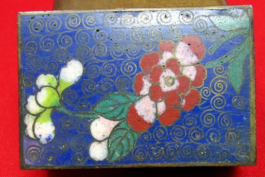 French, WWI Cloisonne Match Safe & Match Box — image 3