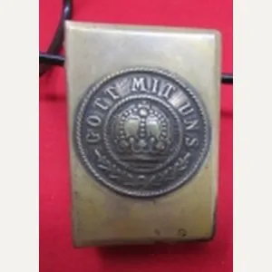 French WWI Souvenir Brass Matchsafe, 'Gott Mit Uns'