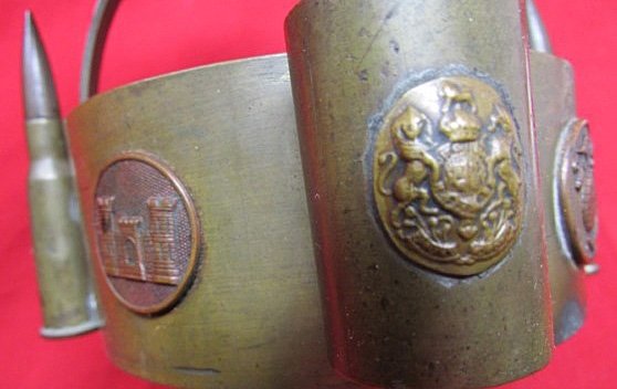 US WWI Trench Art Ash Tray or Bowl, USMC Collar Disc — image 6