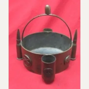 US WWI Trench Art Ash Tray or Bowl, USMC Collar …