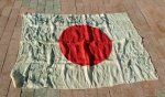 Japanese WWII Large Signed Silk Flag, 42x56 Inches