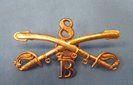 US Spanish American War, B Troop, 8th Cavalry Hat Insignia