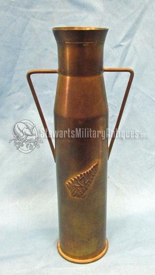  New Zealand WWII Trench Art Vase, US 37mm Shell Casing — image 2