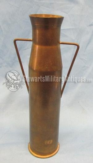  New Zealand WWII Trench Art Vase, US 37mm Shell Casing — image 4