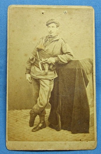 French, Second Empire Era CDV, Armed Franc-Tireur 1870 — image 2