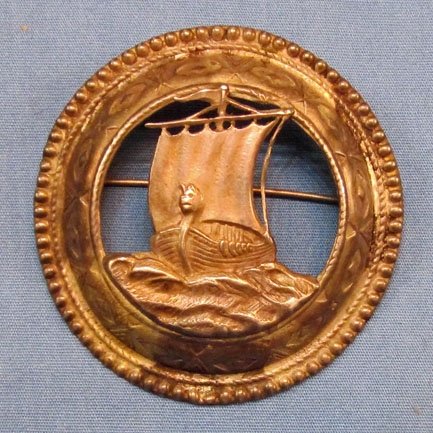 Scandinavian Mid 19th-Early 20th Century Era Ladies Viking Ship Brooch — image 2