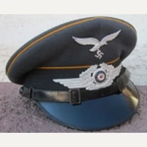 German WWII Luftwaffe Enlisted Visor Hat, Private Purchase, Flieger-Fallschirmjager Piping