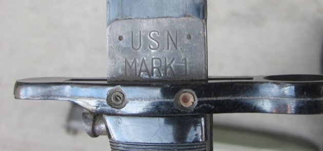 US WWII, US Navy Mk1 Training Bayonet & Scabbard — image 7