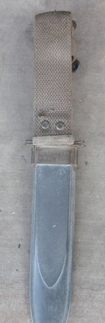 US WWII US Navy Mk2 Utility Knife, Camillus, Plastic Scabbard, Guard Marked — image 4