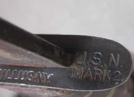 US WWII US Navy Mk2 Utility Knife, Camillus, Plastic Scabbard, Guard Marked — image 7
