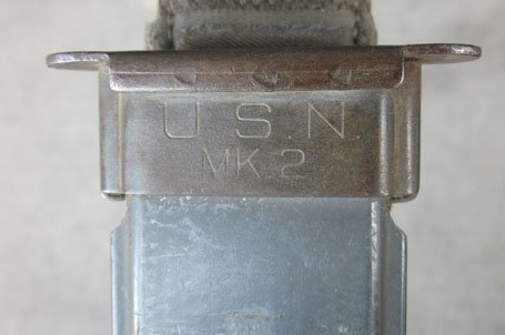 US WWII US Navy Mk2 Utility Knife, Camillus, Plastic Scabbard, Guard Marked — image 9