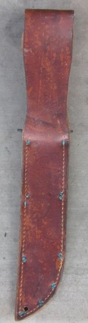 US WWII, USN Mk2 Utility Knife, Camillus, Leather Scabbard — image 4