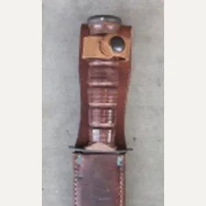 US WWII, USN Mk2 Utility Knife, Camillus, Leather Scabbard