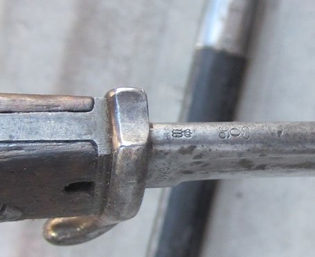 German WWI S98 Bayonet, 06 Blade Date, Unit Marked, Peruvian Contract Scabbard — image 4