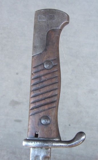 German WWI S98 Bayonet, 06 Blade Date, Unit Marked, Peruvian Contract Scabbard — image 6