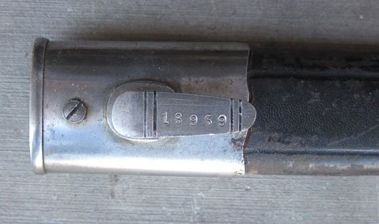 German WWI S98 Bayonet, 06 Blade Date, Unit Marked, Peruvian Contract Scabbard — image 8