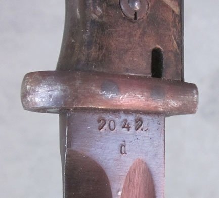 German WWII S84/98 Bayonet, Mismatch, fze 43, Original Frog — image 7