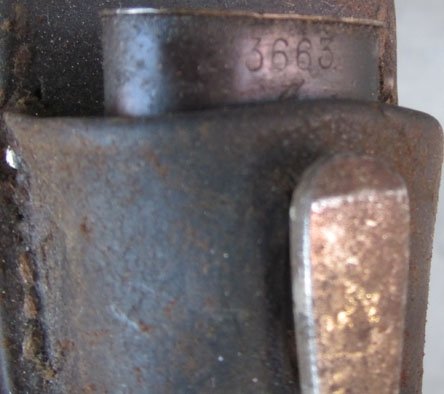 German WWII S84/98 Bayonet, Mismatch, fze 43, Original Frog — image 8