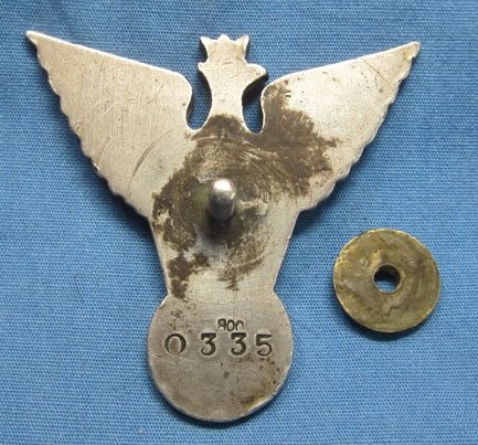 Polish WWII Independent Carpathian Corps Rifle Brigade Badge, Tobruk, 800 Silver, Numbered — image 3