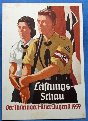 German WWII Postcard, Thuringia Hitler Youth 1939 — image 2