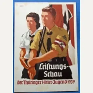 German WWII Postcard, Thuringia Hitler Youth 1939